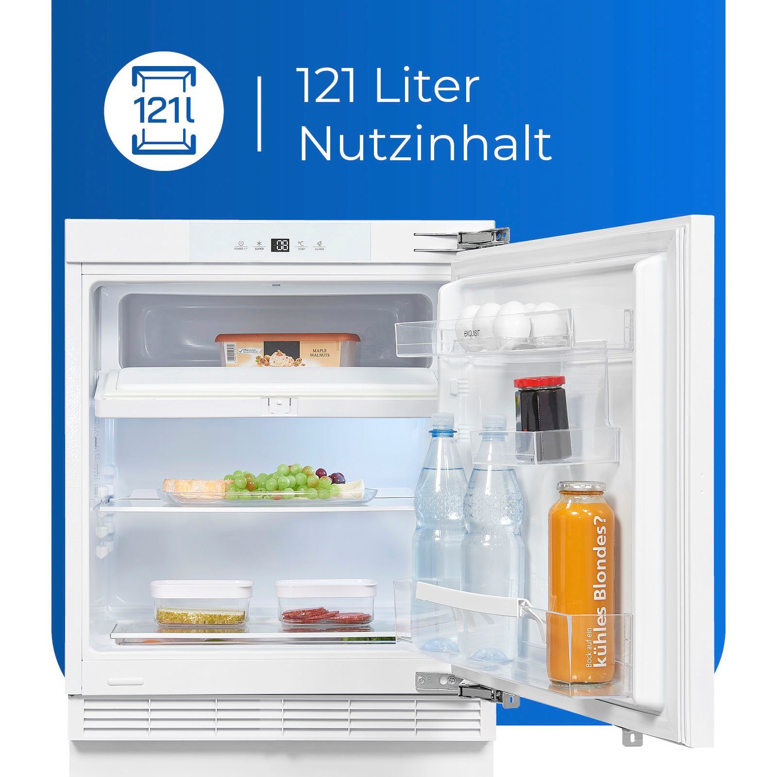 exquisit Einbaukühlschrank UKS130-4-FE-010E, 82,3 cm hoch, 59,5 cm breit