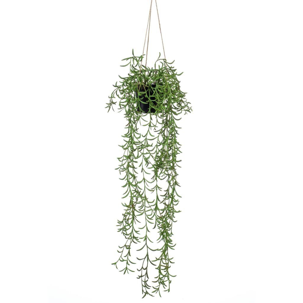 Kunstrasen Kunstpflanze Senecio Hängend im Topf 70 cm, Emerald, Höhe: 70 mm
