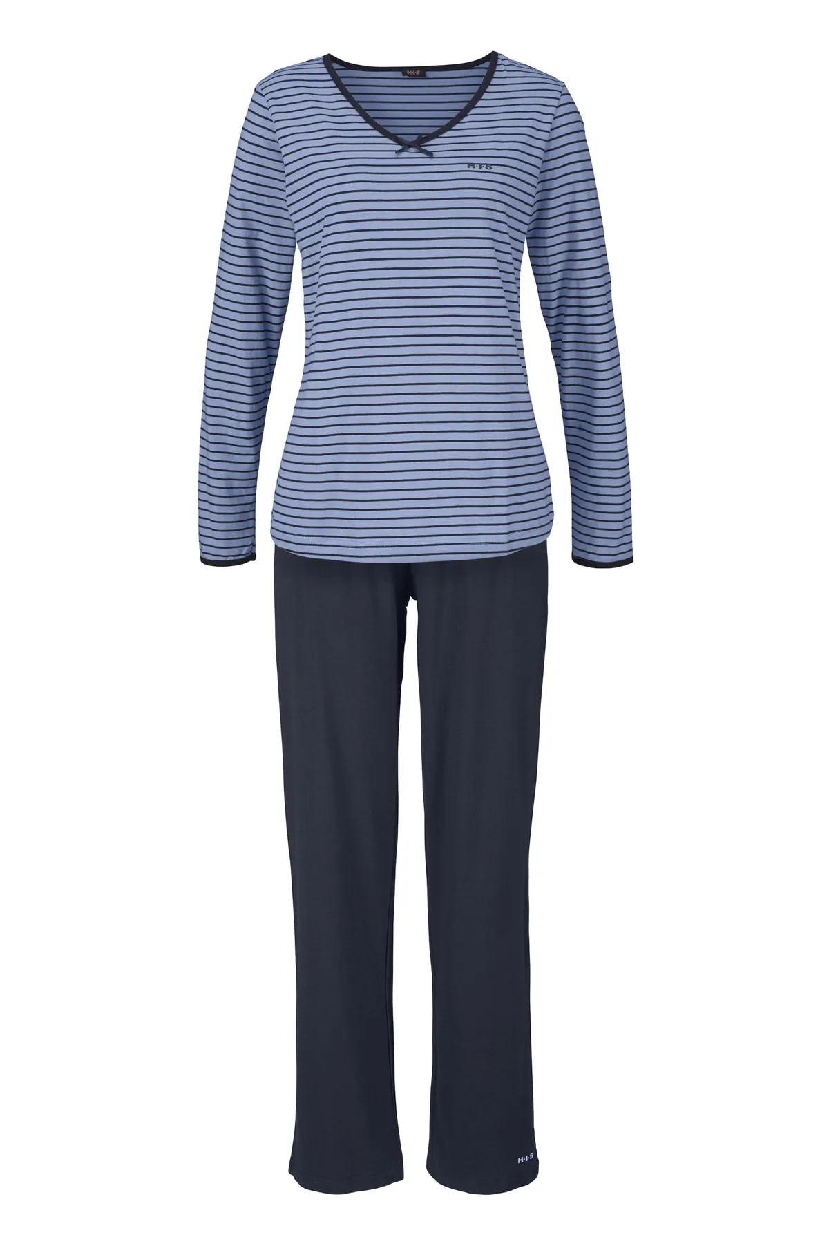 HIS  Pyjama set - Blau - Unifarben