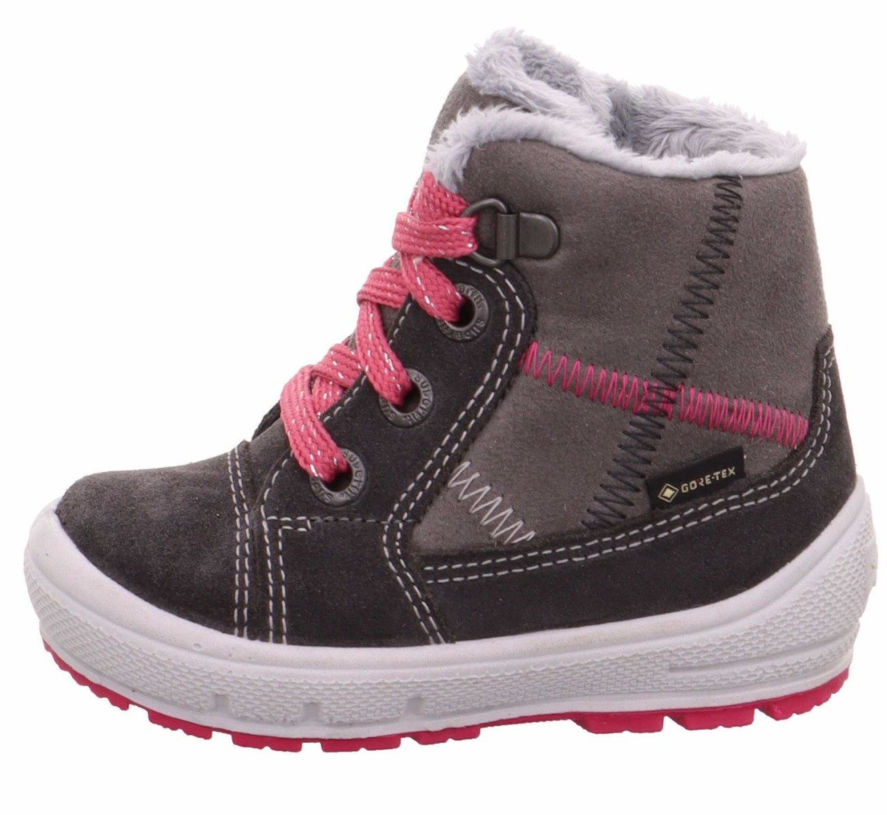 SUPERFIT Stiefel Mädchen grau Stiefelette Leder  GROOVY