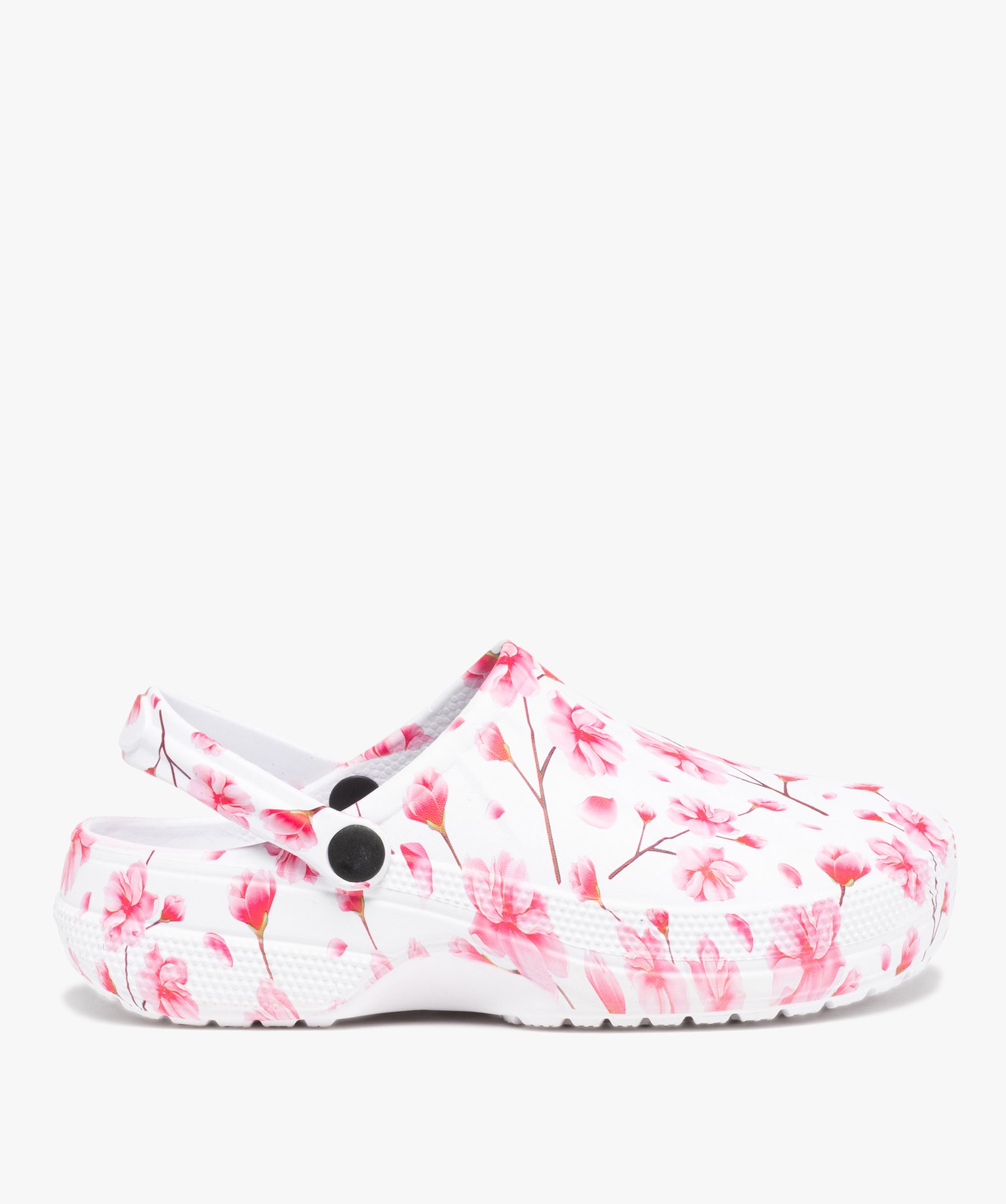 Sabots souples femme imprimés fleurs rose | GEMO