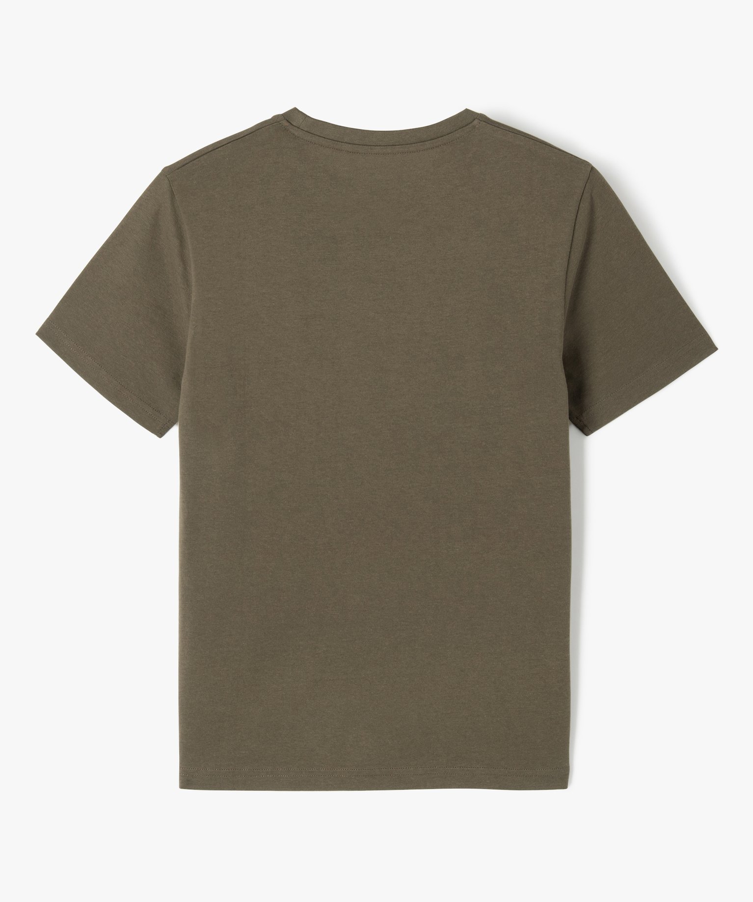 Tee-shirt à manches courtes uni Garçon kaki | GEMO