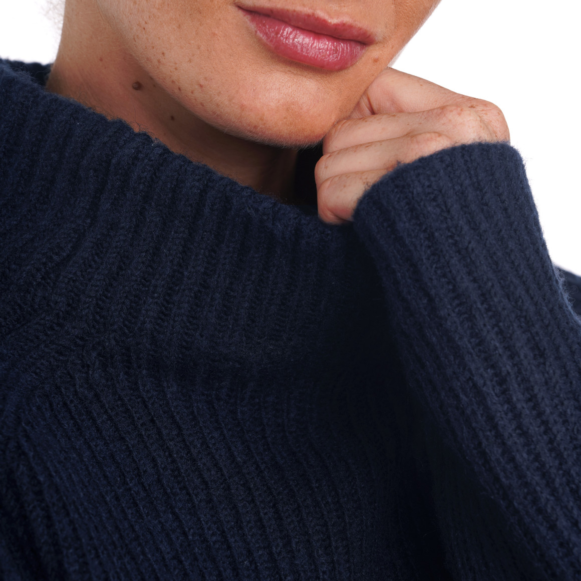 Damen Strickpullover mit Stehkragen