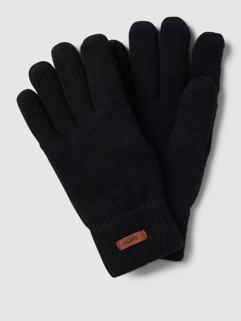 Handschuhe mit Label-Detail Modell 'HAAKON' in schwarz