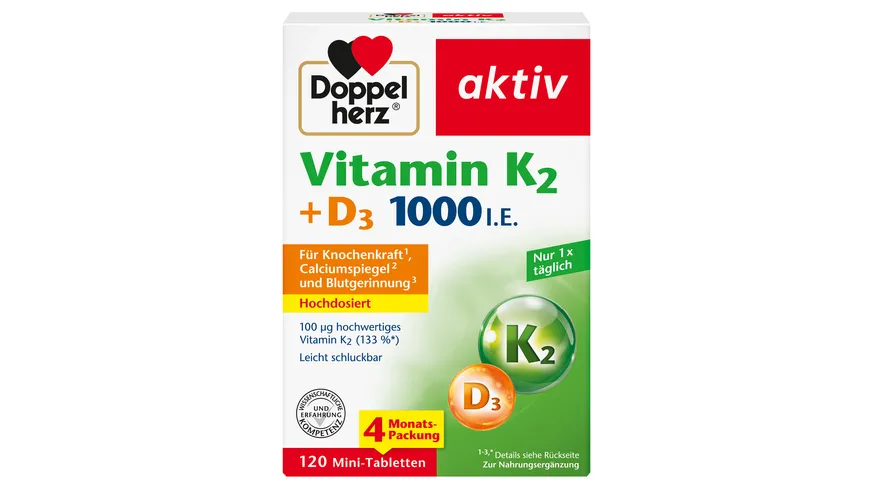 Doppelherz Vitamin K2 + D3 1000 I.E.