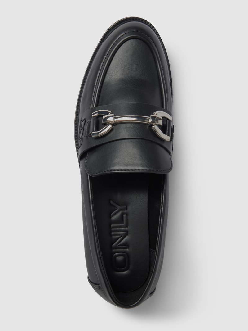 Penny Loafer in Leder-Optik Modell 'HORSEBITE' in schwarz