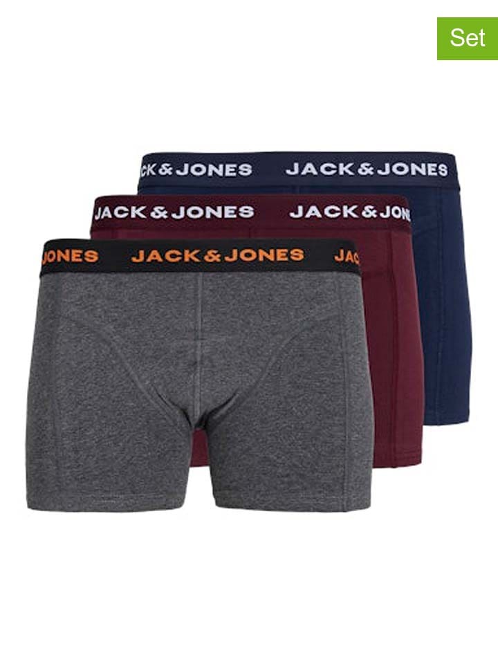 Jack & Jones 3er-Set: Boxershorts in Dunkelblau/ Grau günstig kaufen