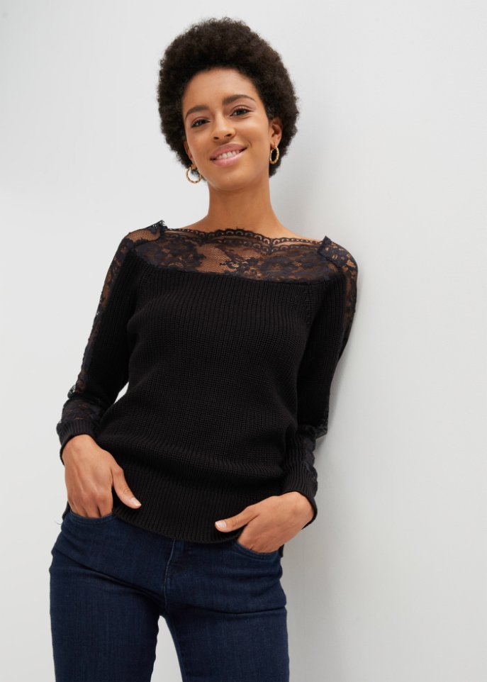 Pullover mit Spitze