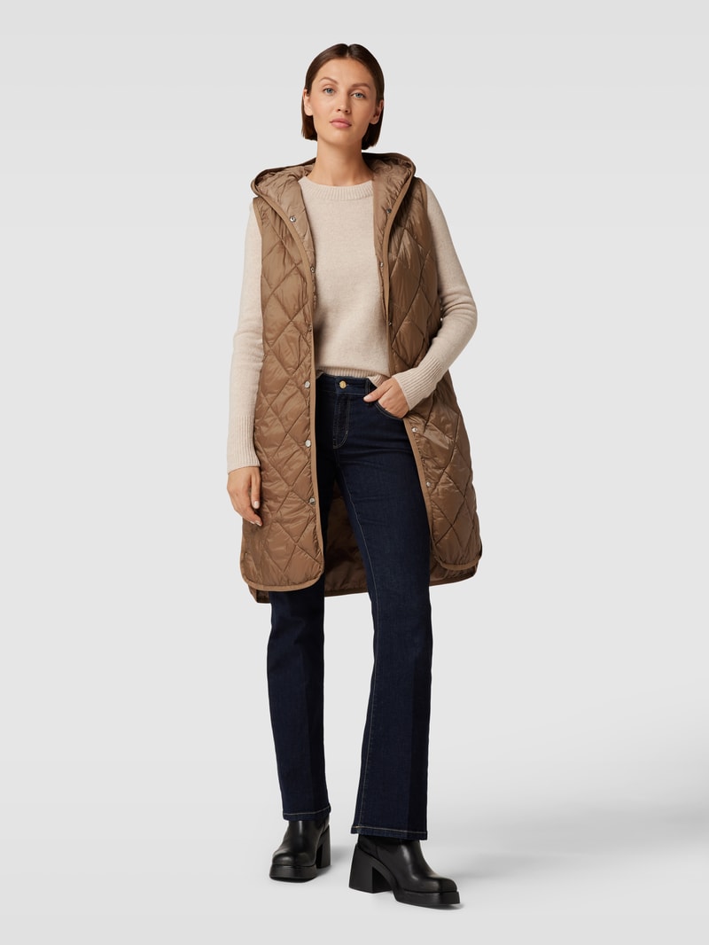 Steppweste mit Eingrifftaschen Modell 'Wiamant' in taupe