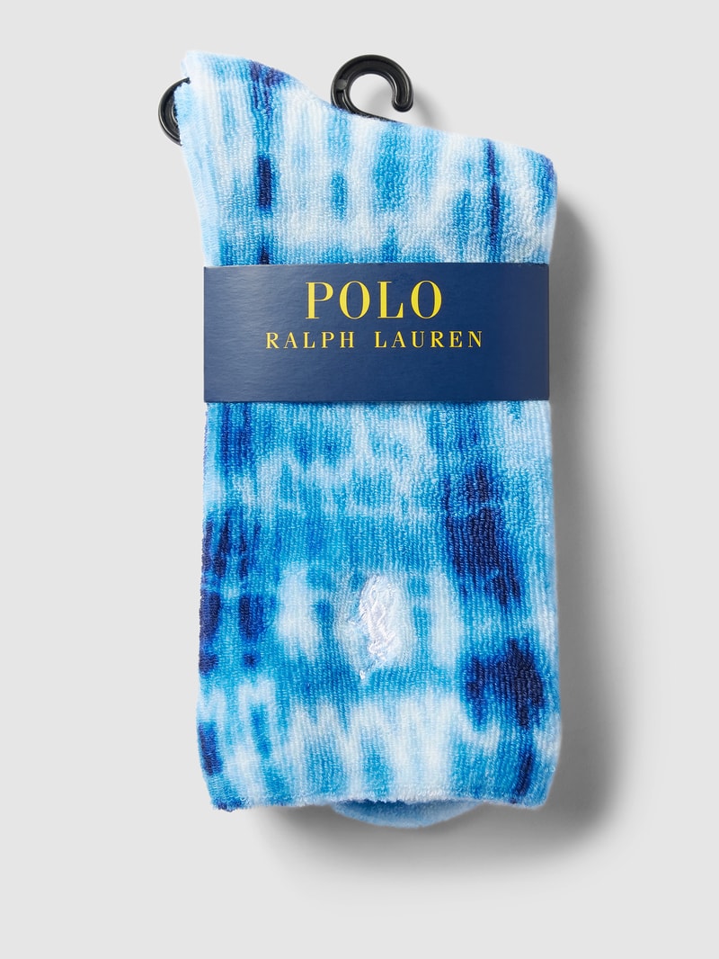 Socken mit Allover-Muster Modell 'TERRY' in blau meliert