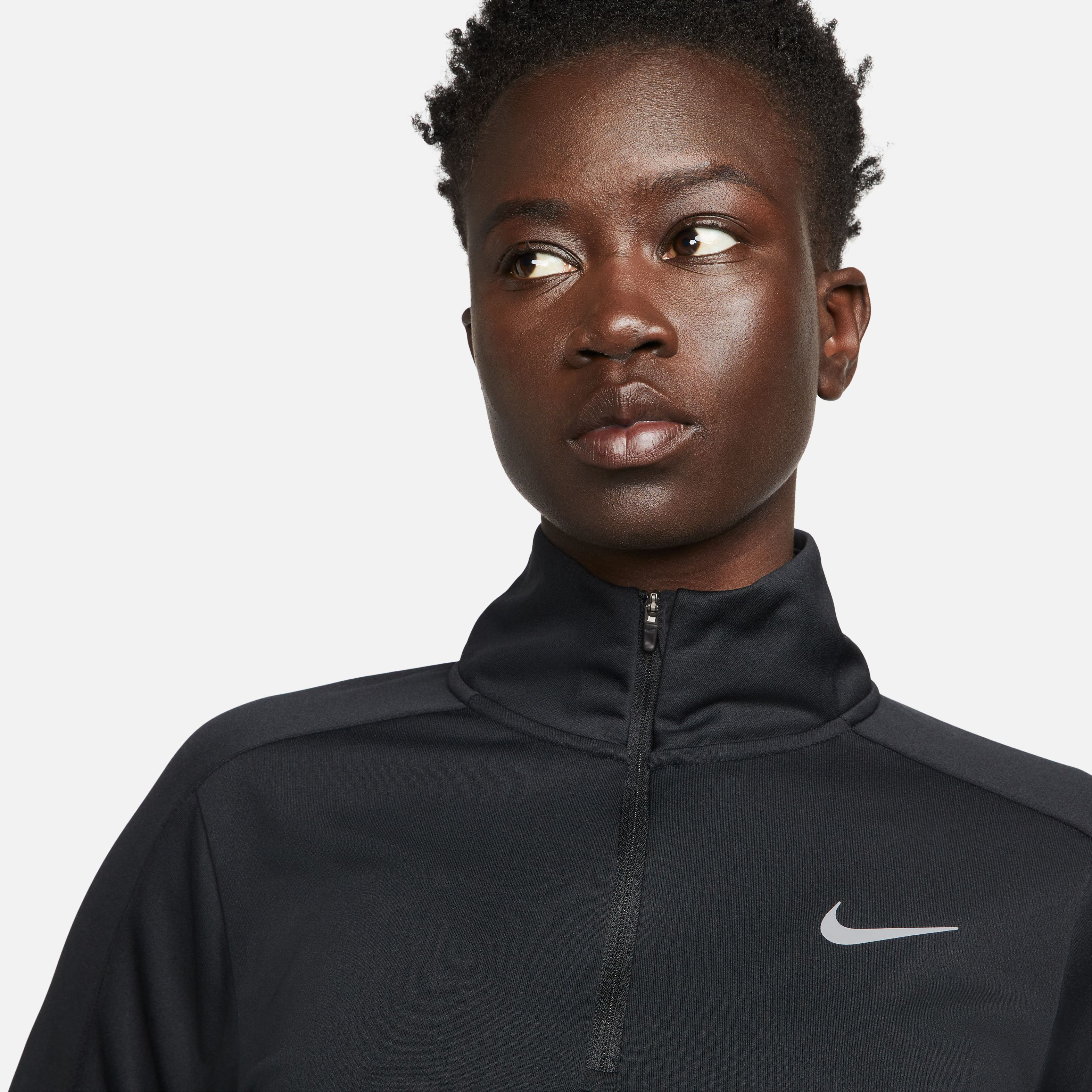 Dri-Fit Pacer 1/4-Zip Lauftop Damen - Schwarz