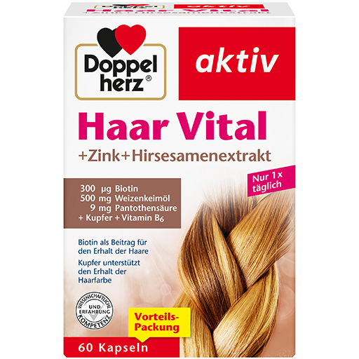 DOPPELHERZ Haar Vital  Zink  Hirseextrakt Kapseln  60 St  Kapseln
