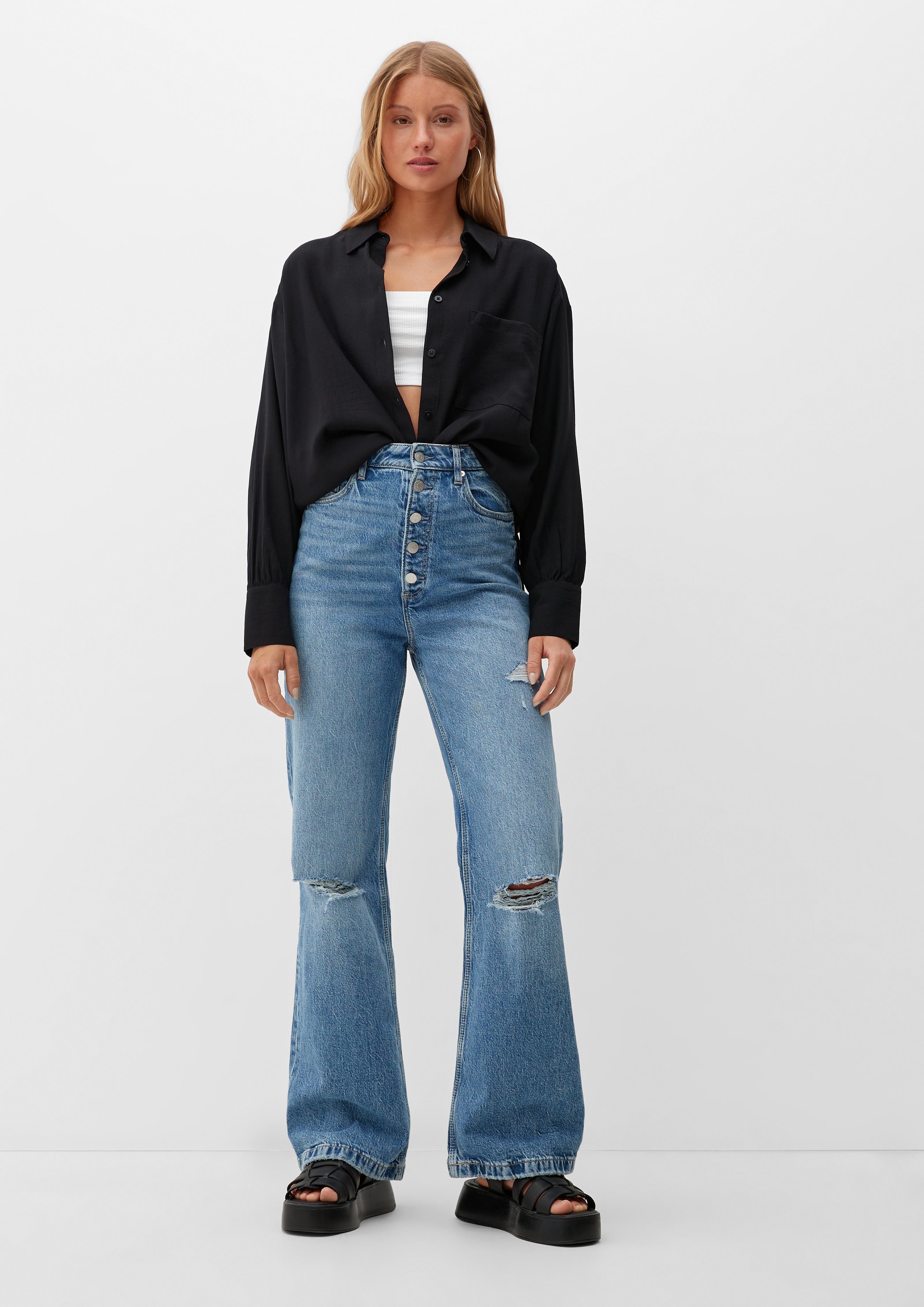 Crêpe-Bluse aus Viskosemix  2126817-9999