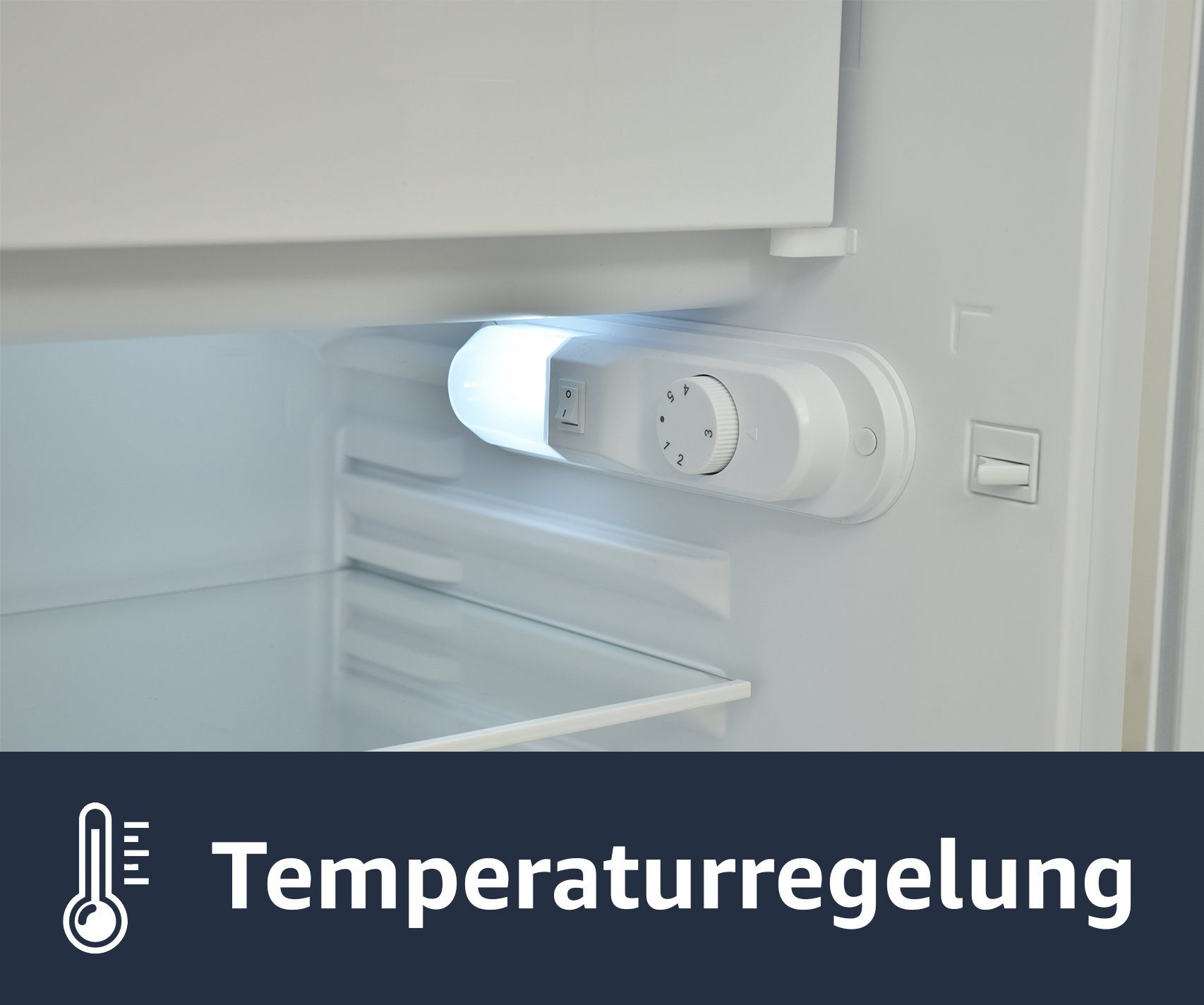 Telefunken Einbaukühlschrank EKGS120E, 87.5 cm hoch, 54 cm breit, Mit Gefrierfach (Nische/Höhe 88), Schlepptür, 121 L Gesamt-Nutzinhalt