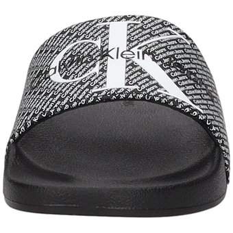 Calvin Klein Slide Aop WN Pantolette in schwarz