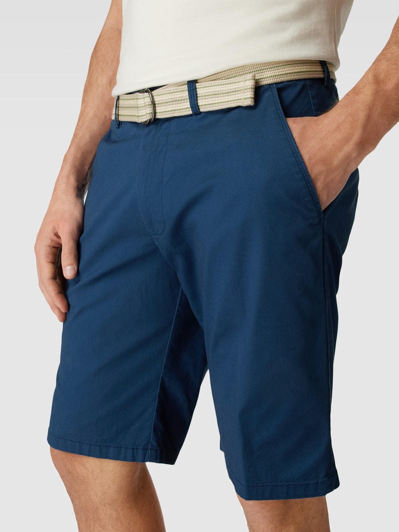 Bermudas mit Stoffgürtel in jeans