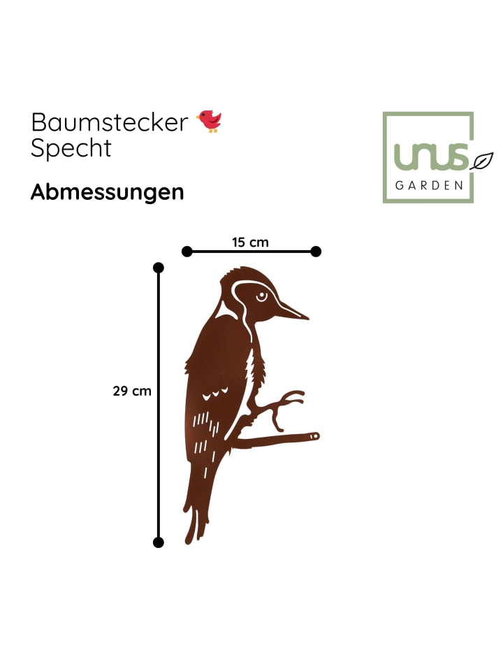 UNUS Gartenstecker Baumstecker Eichhörnchen in Rostoptik in Braun günstig kaufen onesize