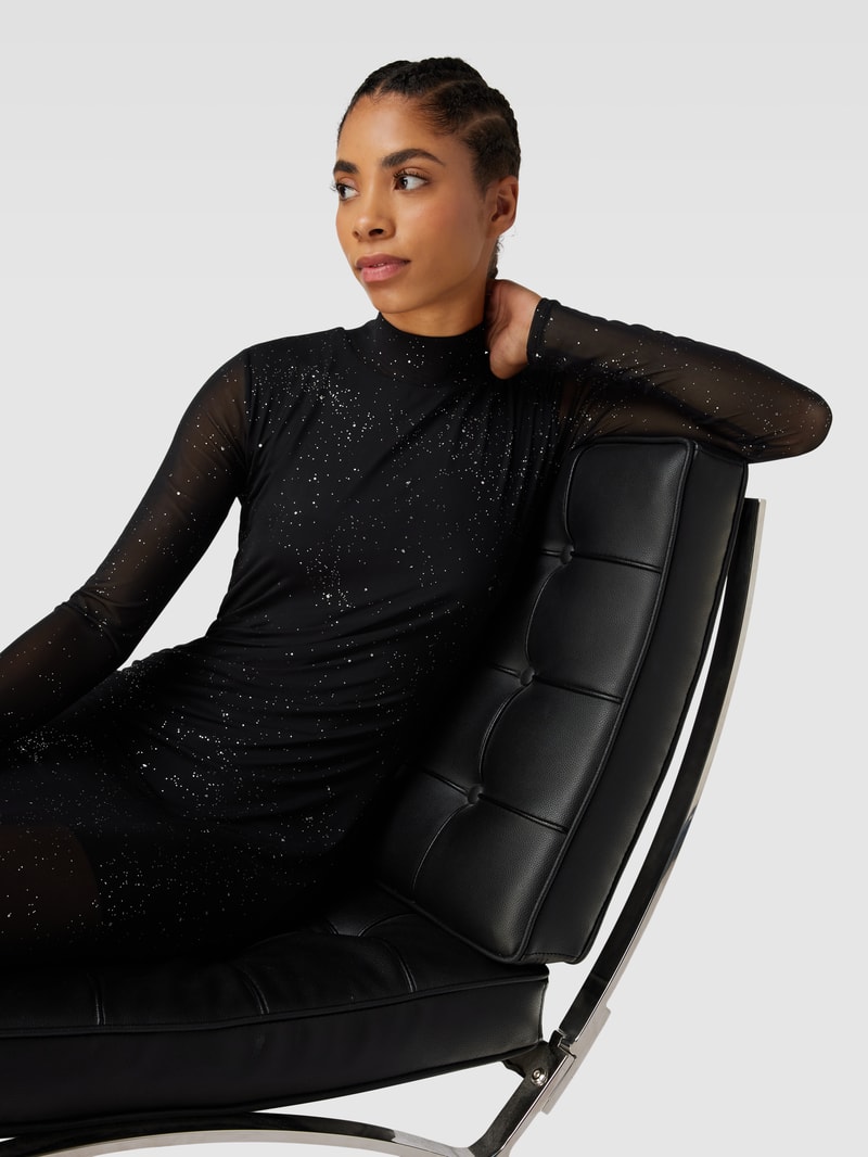 Midikleid mit Effektgarn Modell 'NASUSE' in metallic schwarz