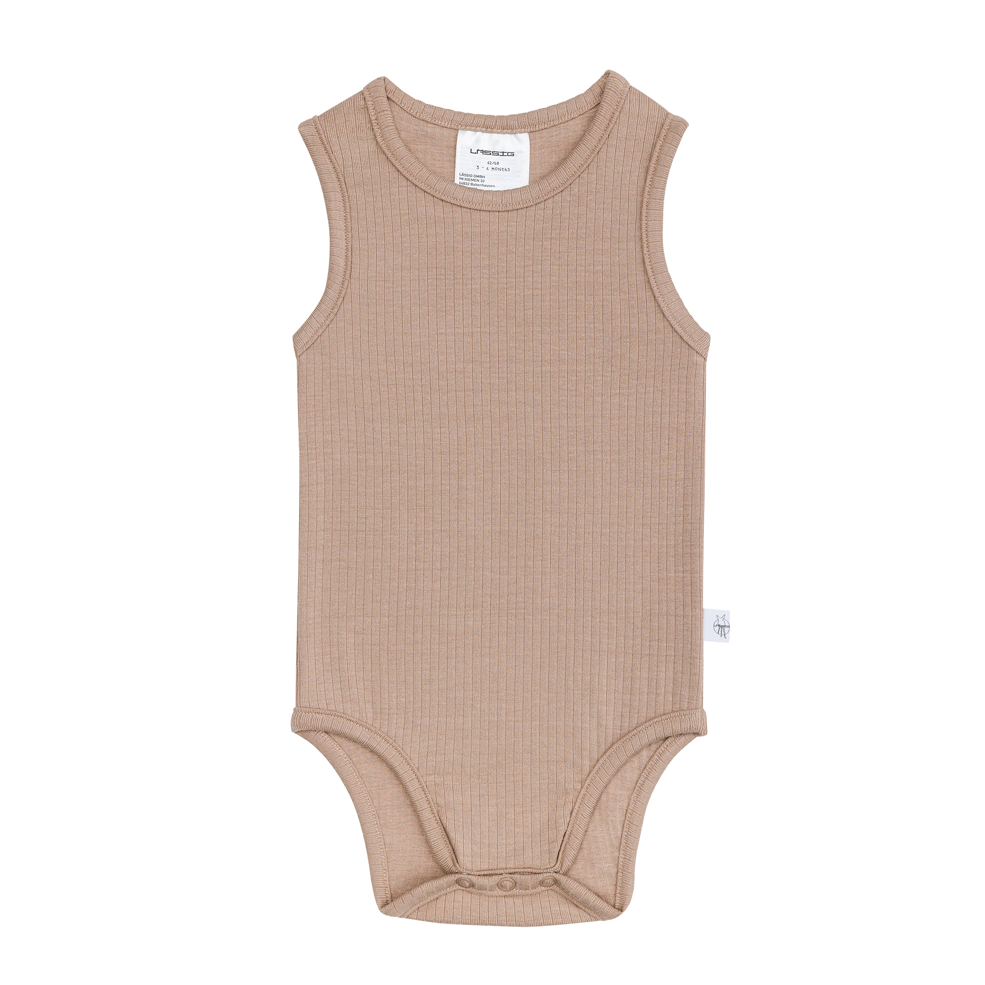Baby Body - Ärmellos gerippt, Hellbraun