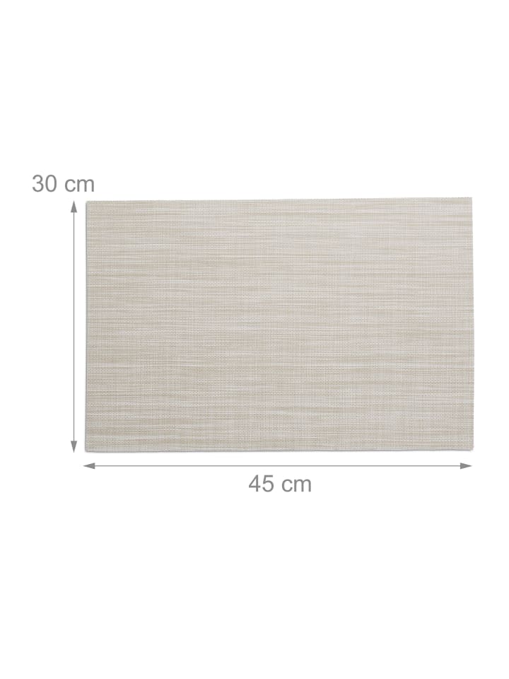 relaxdays 6tlg. Tischset in Creme - (B)45 x (T)30 cm günstig kaufen onesize
