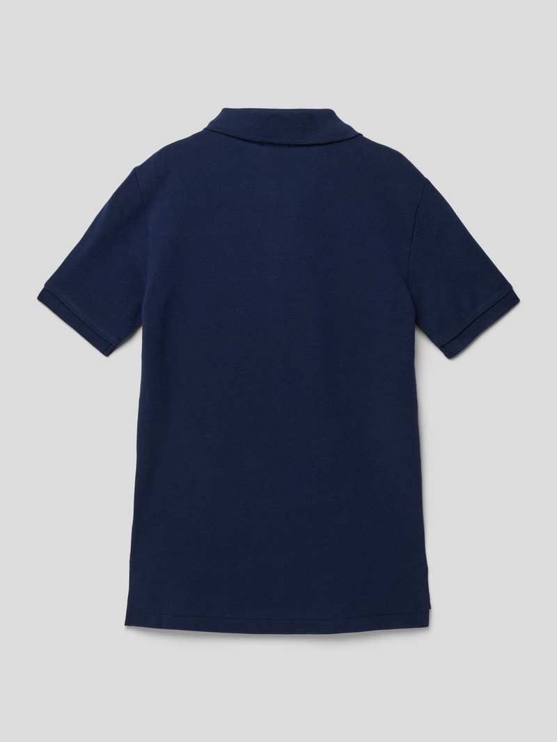 Poloshirt mit Motiv-Stitching in marineblau