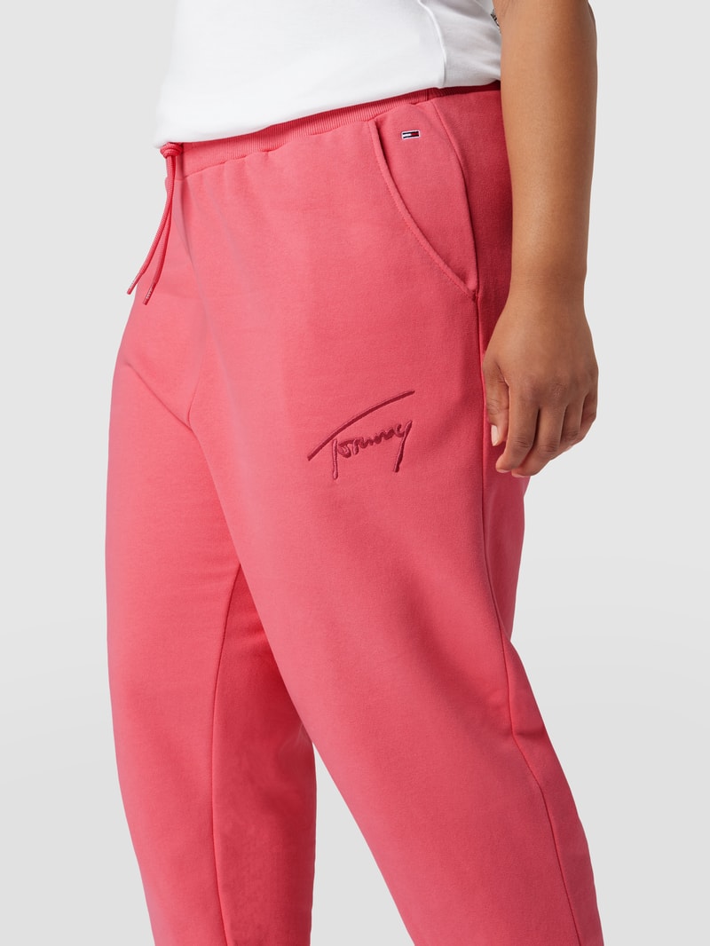 PLUS SIZE Sweatpants mit Label-Stitching in pink
