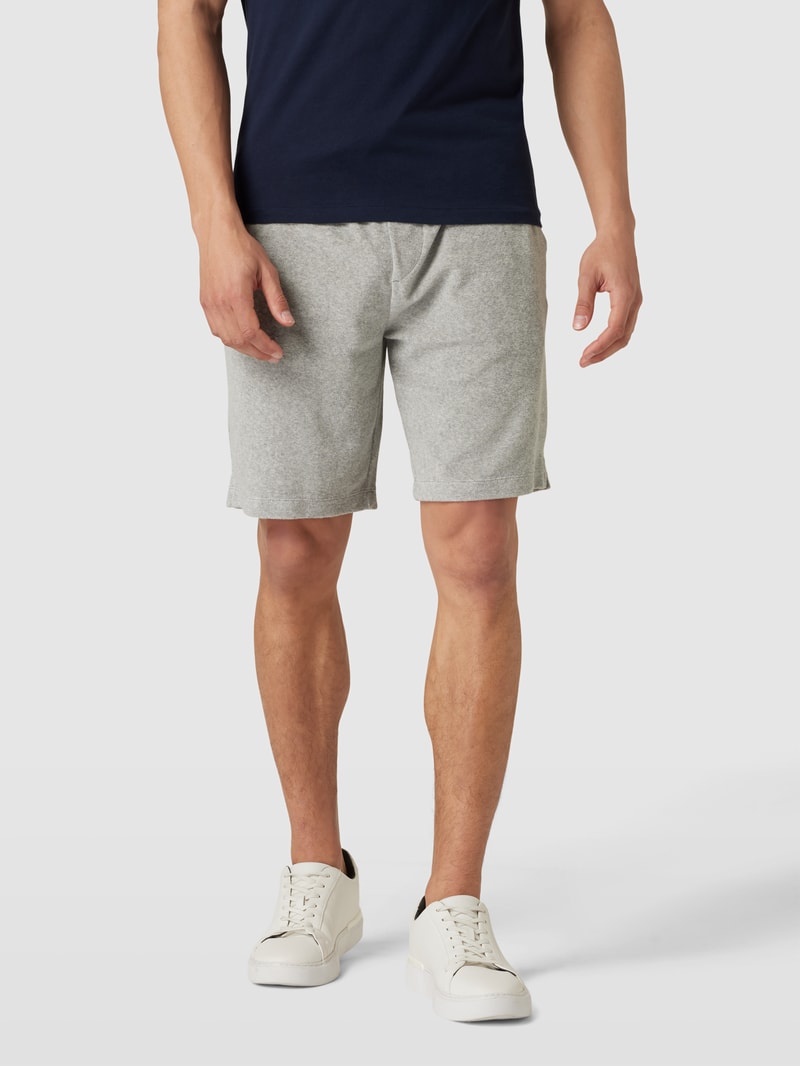 Sweatshorts mit Allover-Muster Modell 'ATHLETIC' in hellgrau meliert