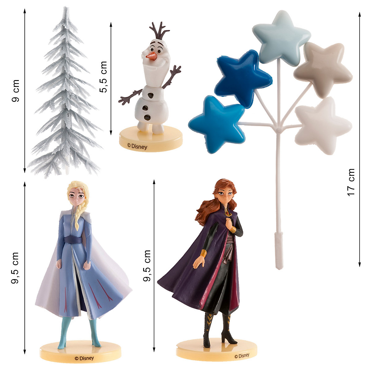 Tortendeko Set Frozen, 6 Teile