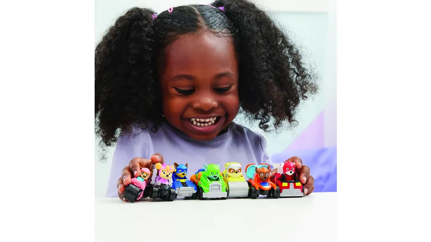 PAW Patrol: Der Mighty Kinofilm, 7-teiliges Pup Squad Racers-Geschenkset mit Liberty-Spielzeugauto