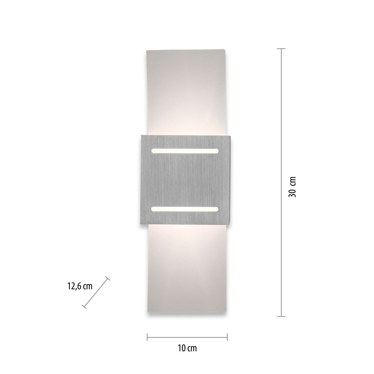 Paul Neuhaus 1-flammige Wandleuchte, Lichtaustritt oben und unten, aluminium ORMA
