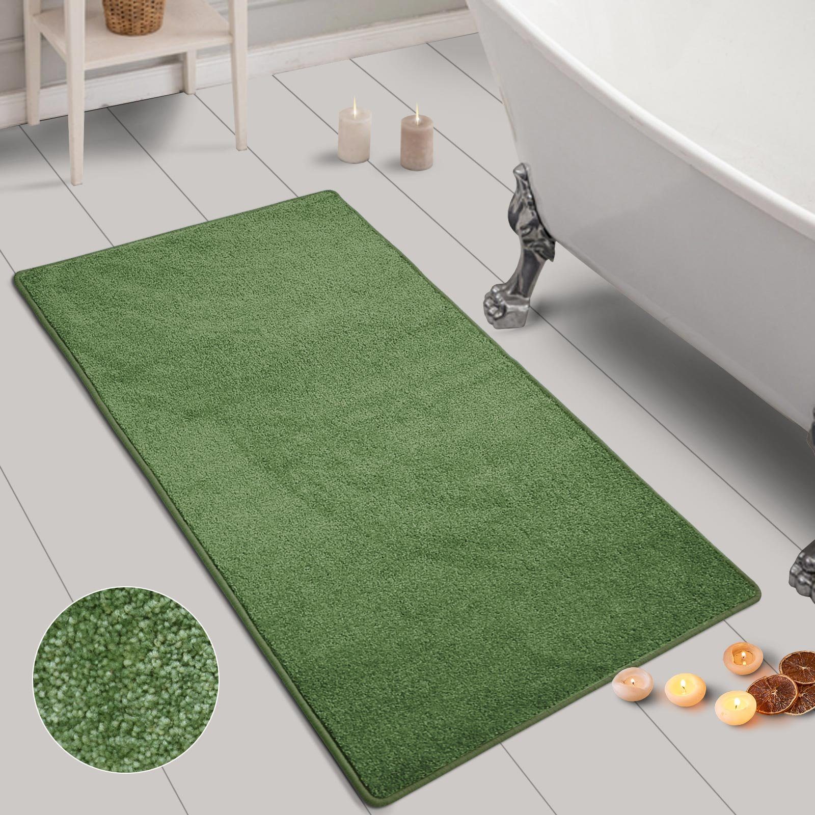 Badematte Carousel, Erhältlich in vielen Größen & Farben, Badteppich casa pura, Höhe 14 mm, Weicher und dichter Flor, Polypropylen, Rechteckig, pflegeleicht