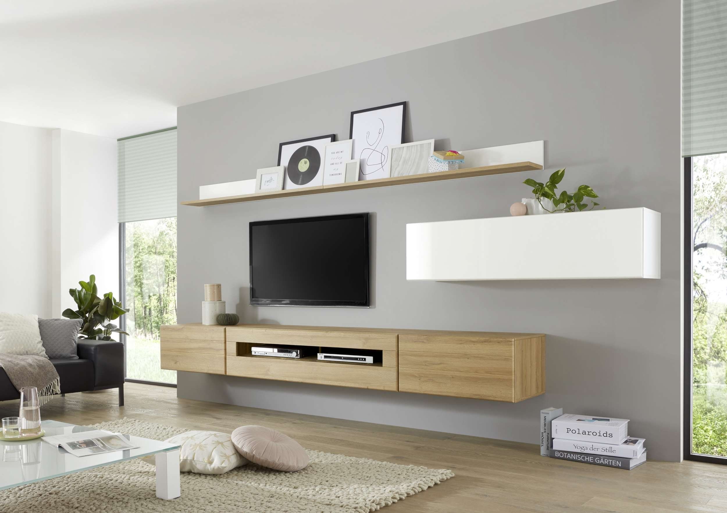 Stylefy Wohnwand Keymen, (Set (6-St), Wohnzimmer-Set), 6-teilig, mit Push-to-Open, MDF, variabel hängbar, Modern Design
