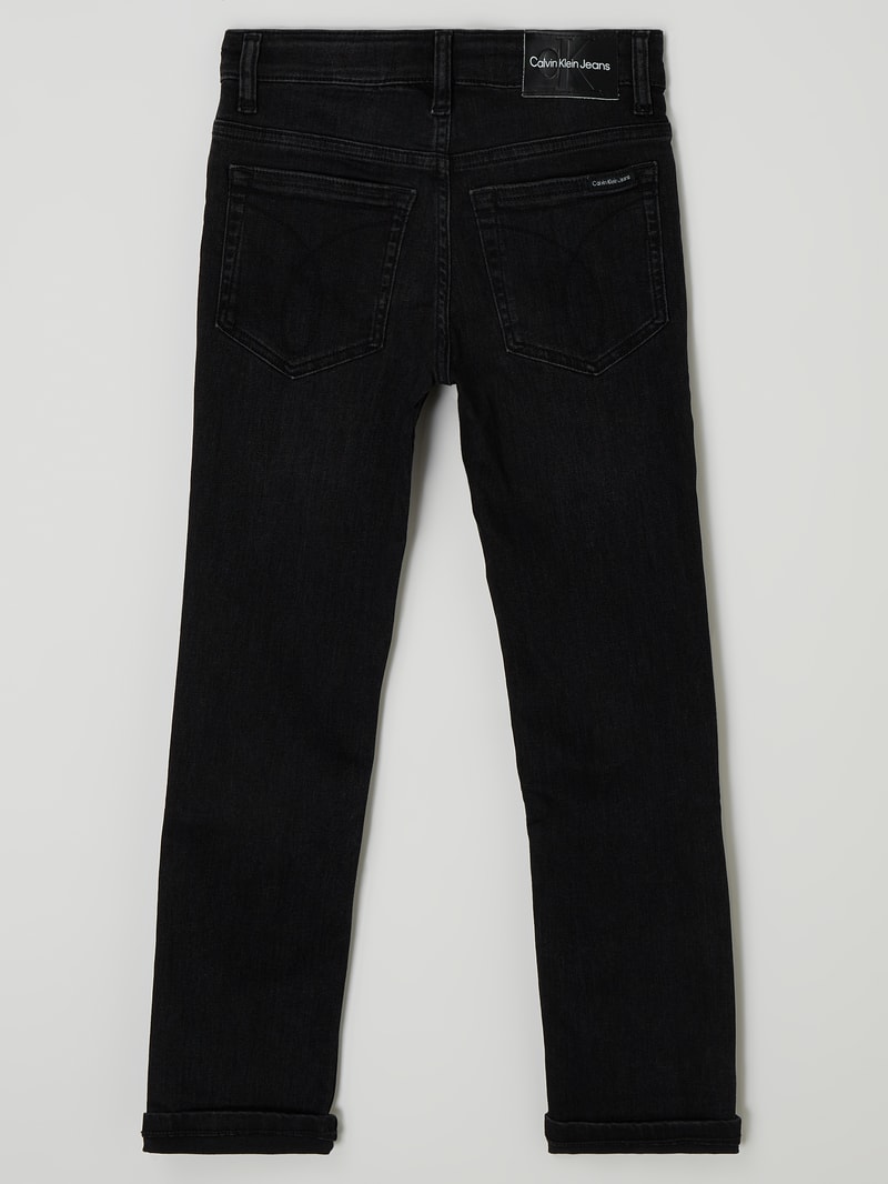 Slim Fit Jeans mit Stretch-Anteil in schwarz