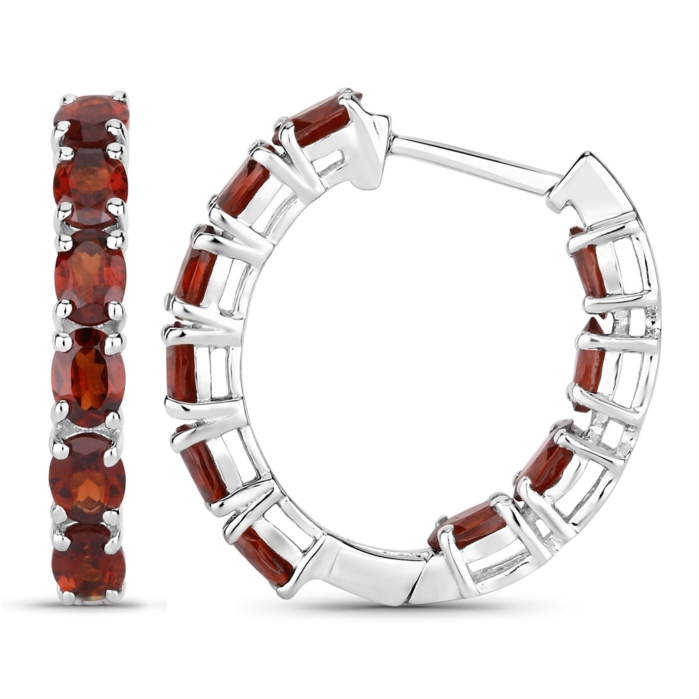 Rafaela Donata Boucles doreilles Argent sterling Grenat en Argent Bijoux