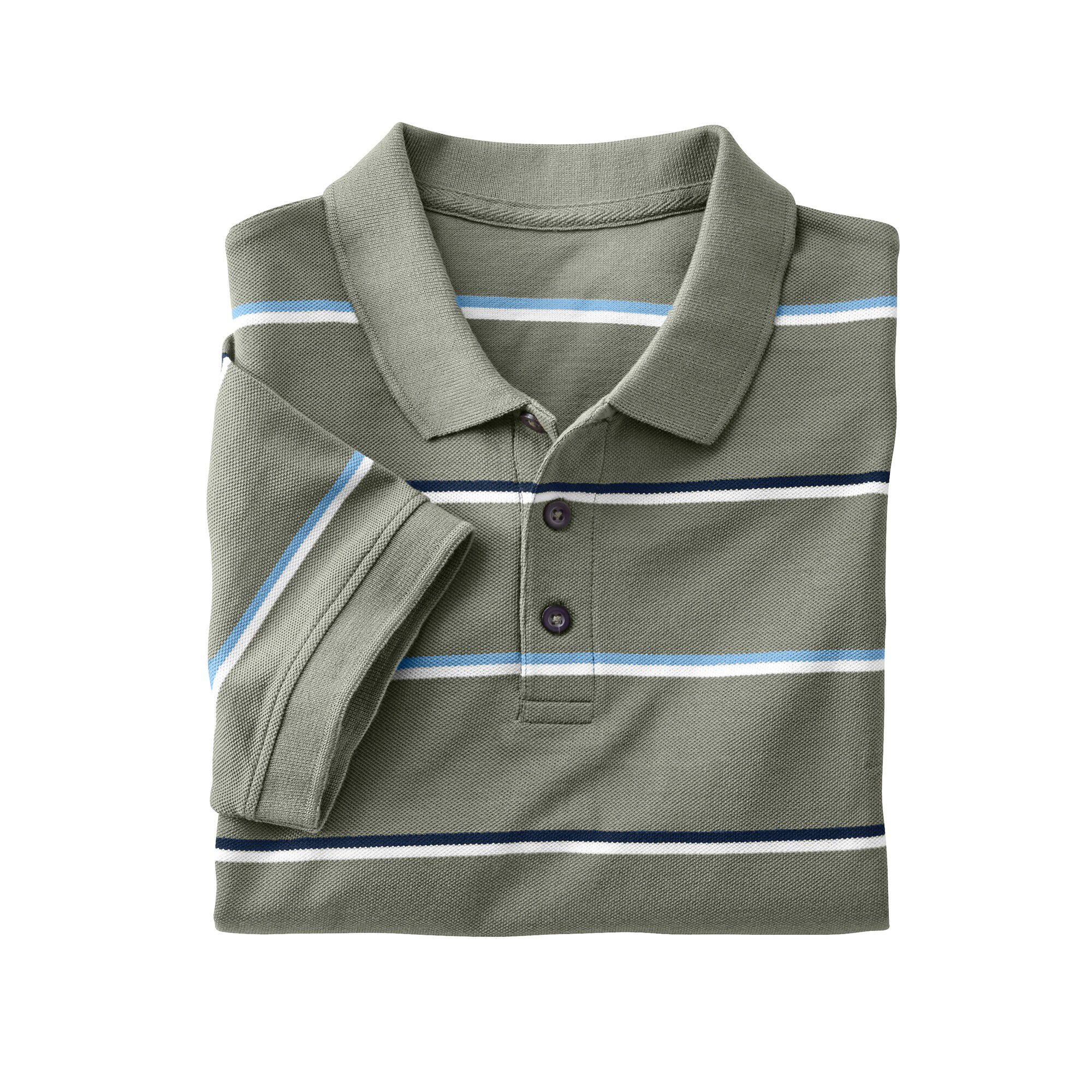 Polo rayé maille piquée chinée