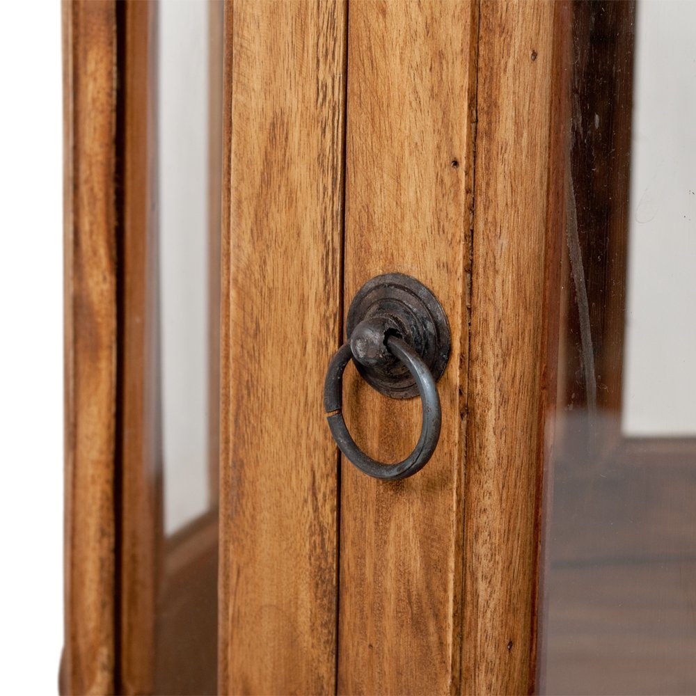 LebensWohnArt Mehrzweckschrank Barschrank CORUNA-Rund Antik Natural Mahagoni