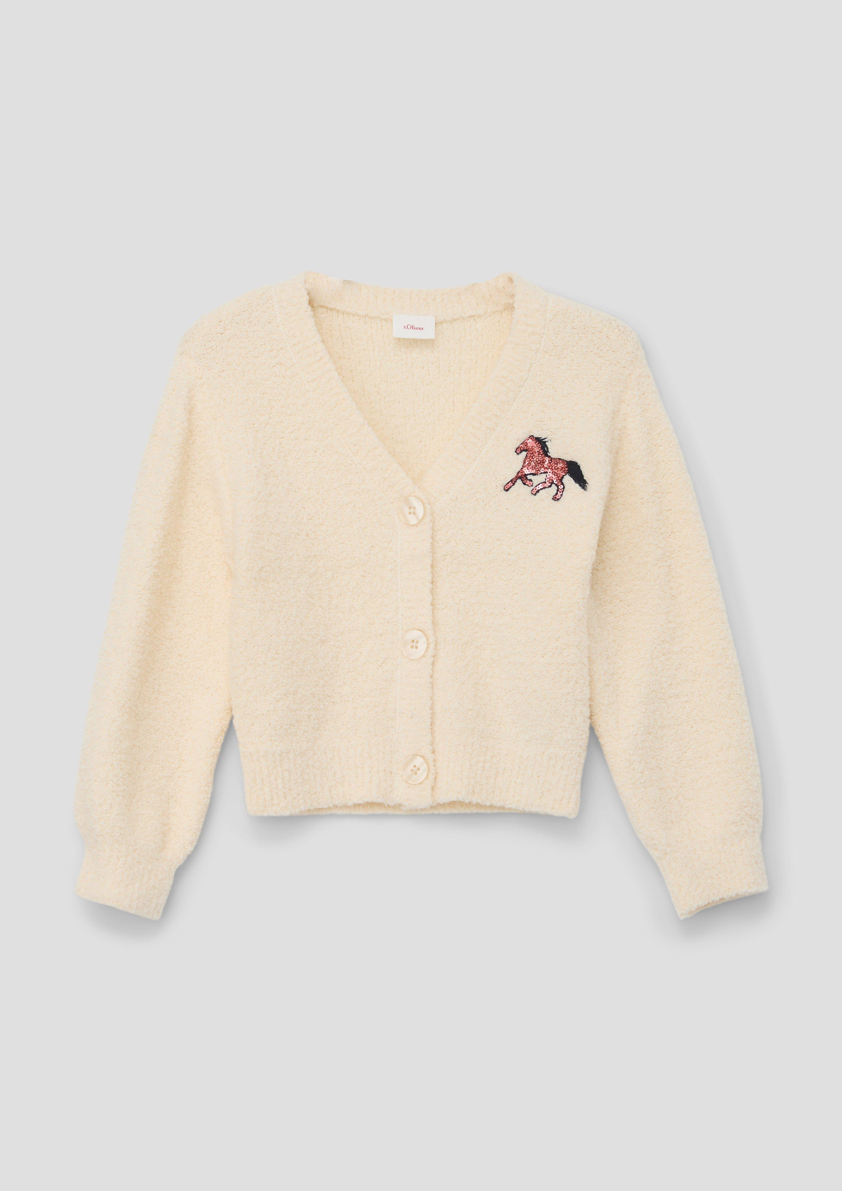 Bouclé-Cardigan mit Pailletten-Detail  2133915-0805