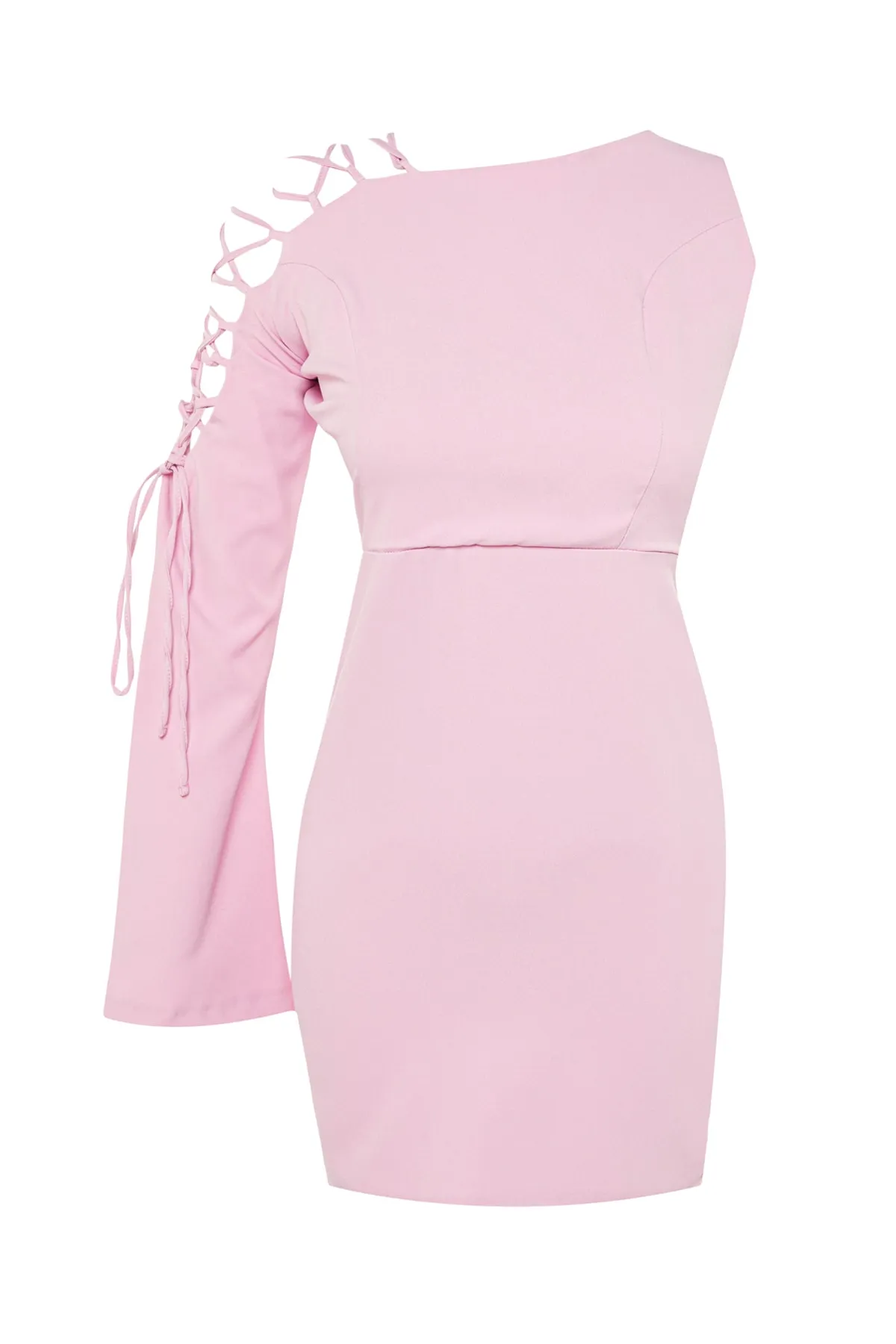 Trendyol Collection  Rosa tailliertes gewebtes Abendkleid TPRSS23EL00030