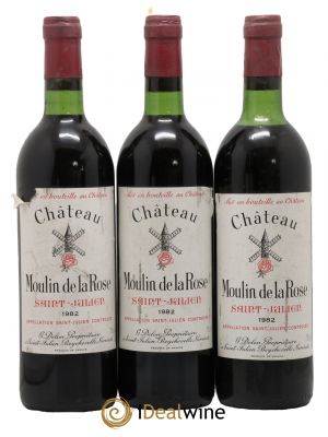 Château Moulin de la Rose Cru Bourgeois  1982 - Lot de 3 Bouteilles