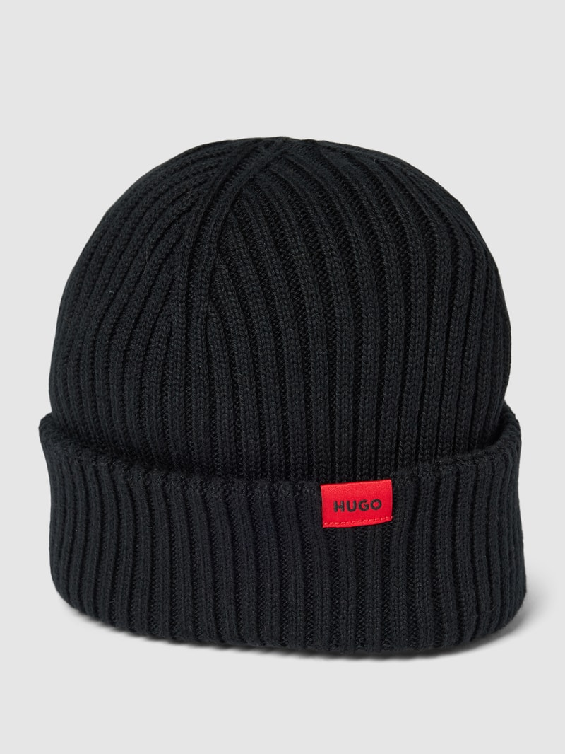 Beanie in Strick-Optik Modell 'Xishon' in schwarz