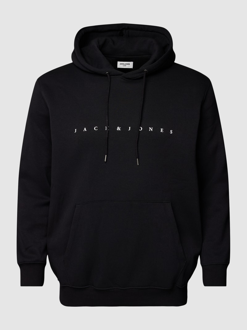 PLUS SIZE Hoodie mit Kapuze Modell 'STAR' in schwarz