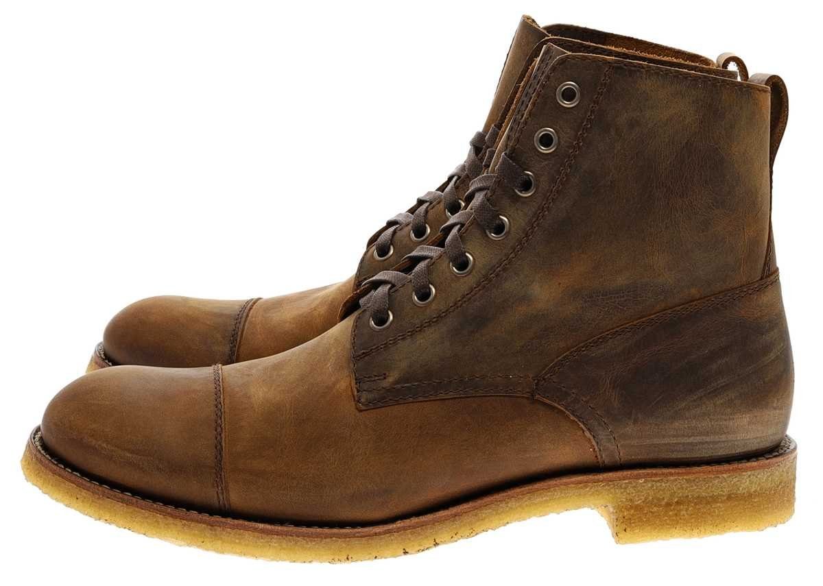 Sendra Boots KASPER CREPE 18118 Braun Stiefelette Rahmengenäht Herren Schnürstiefel