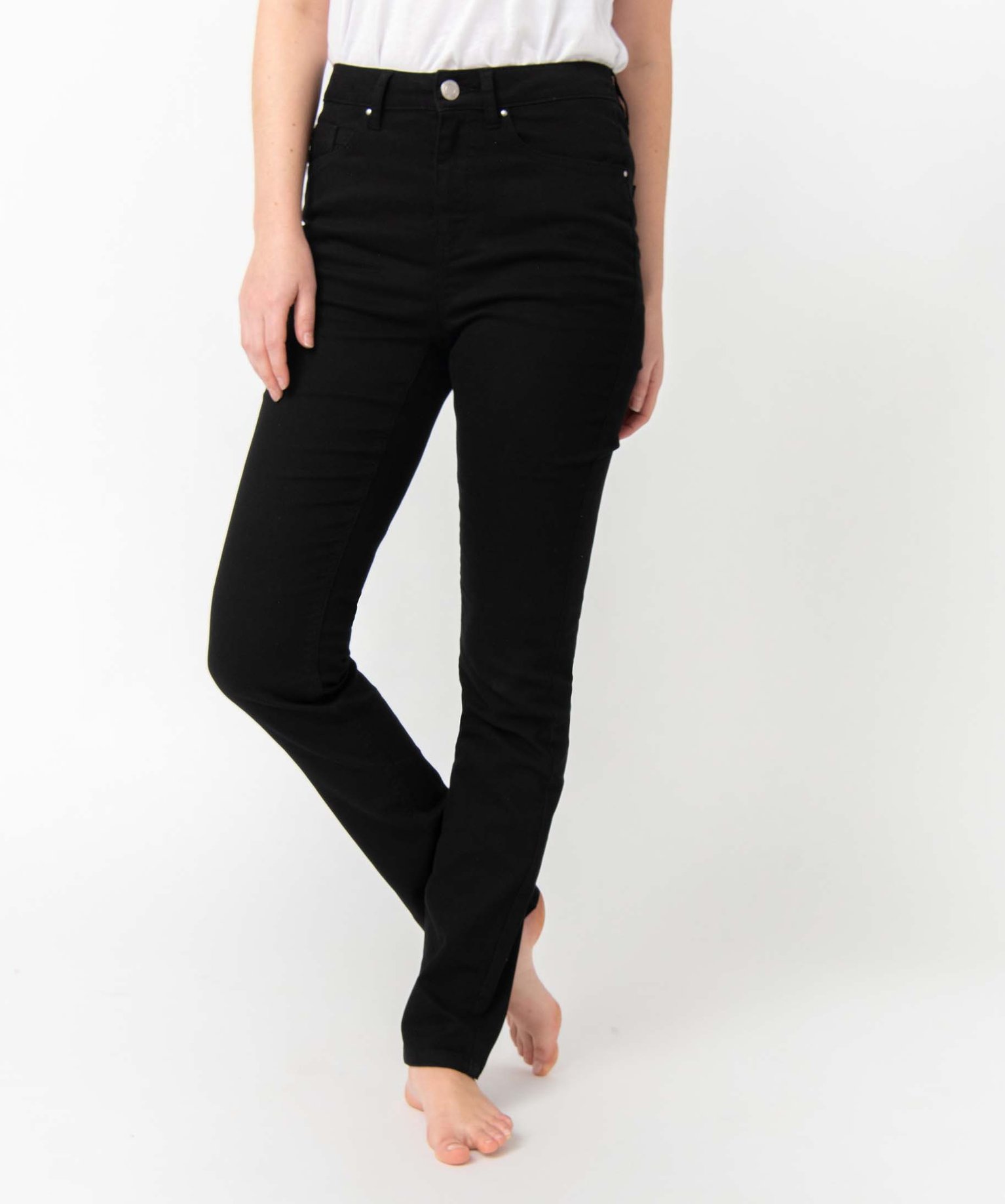 Pantalon femme coupe Regular taille normale noir | GEMO