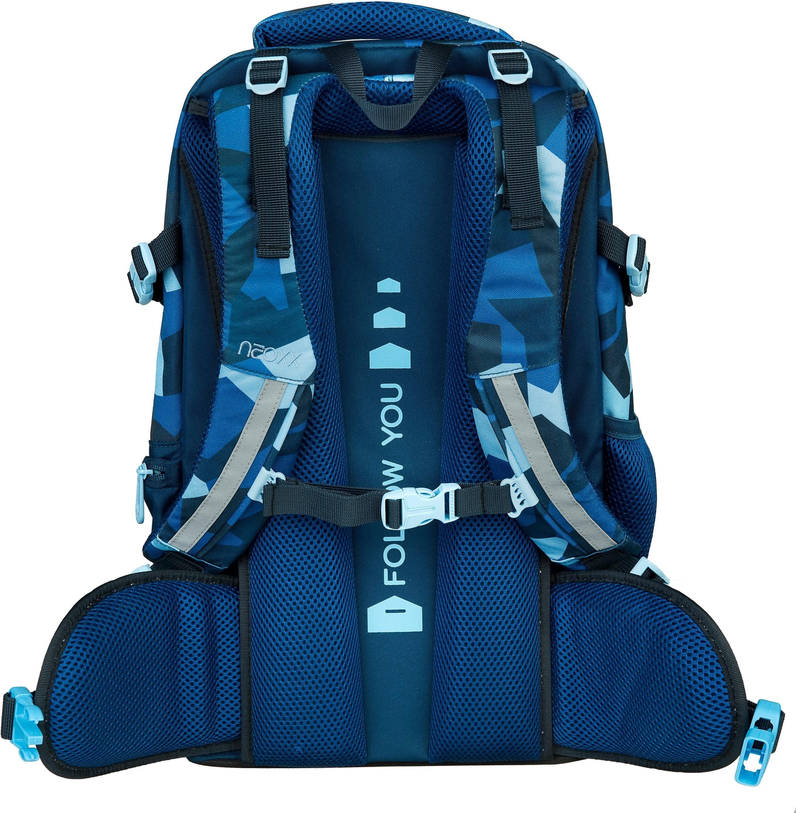 neoxx Schulrucksack Active, Camo Nation, aus recycelten PET-Flaschen