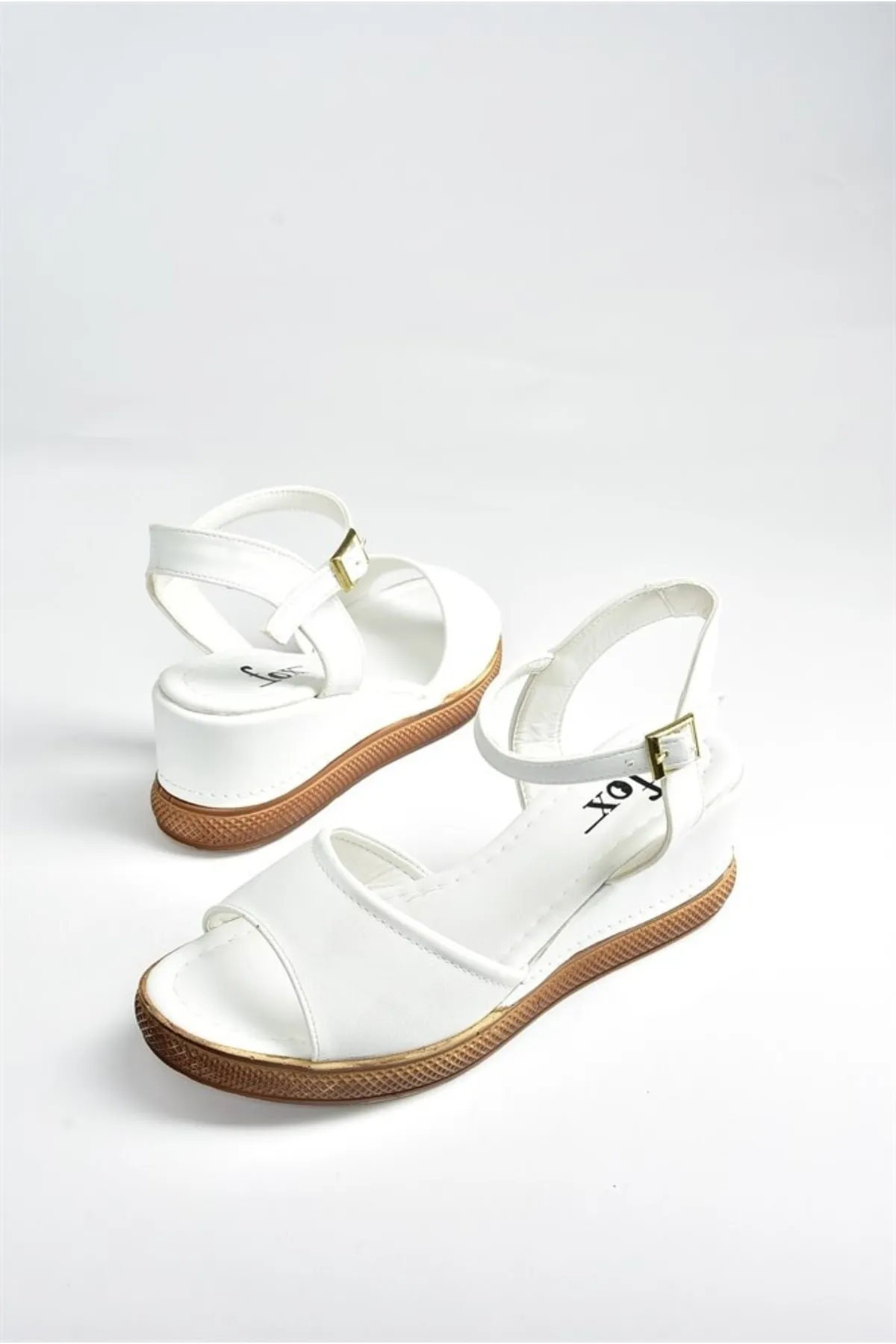 Fox Shoes  Weiße Damenschuhe mit Keilabsatz