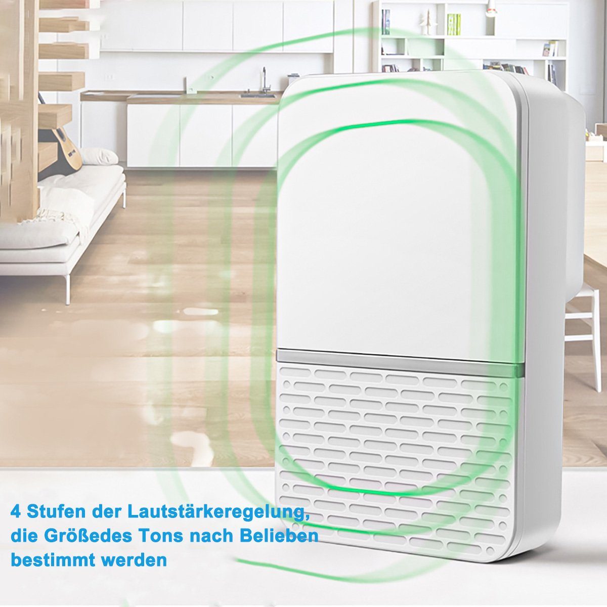 ombar Türklingel-Set Funkklingel mit 260m Reichweite, Klingel Funk 1 Sender und 1 Empfänger, (1-tlg)