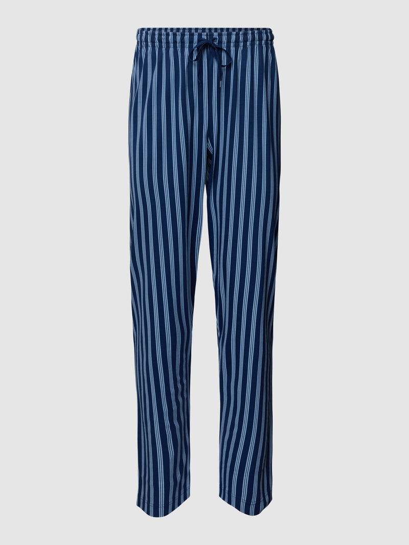 Pyjama-Hose aus Baumwolle mit Streifenmuster in marineblau
