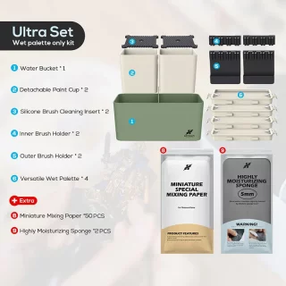 Krydrufi - All in One Modular Box: Ultra Set (Wet Palette Edition) - Grün / Sand