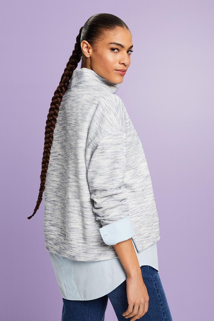 Meliertes Sweatshirt mit Stehkragen
