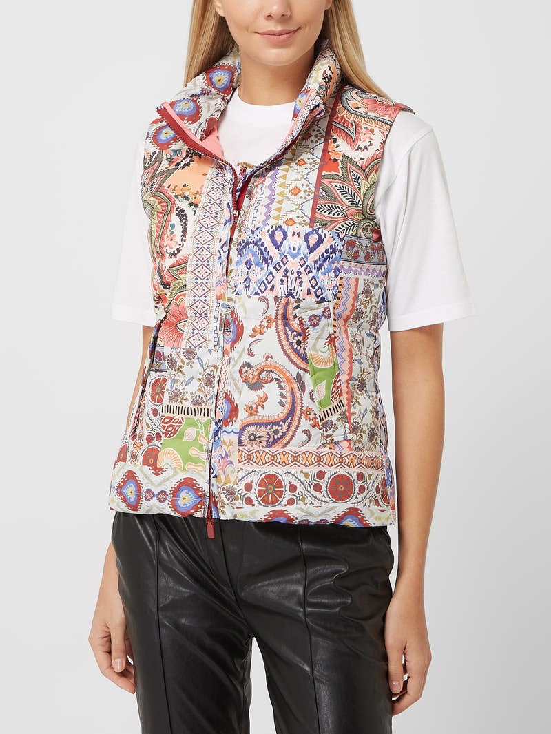 Weste mit Paisley-Muster in bleu